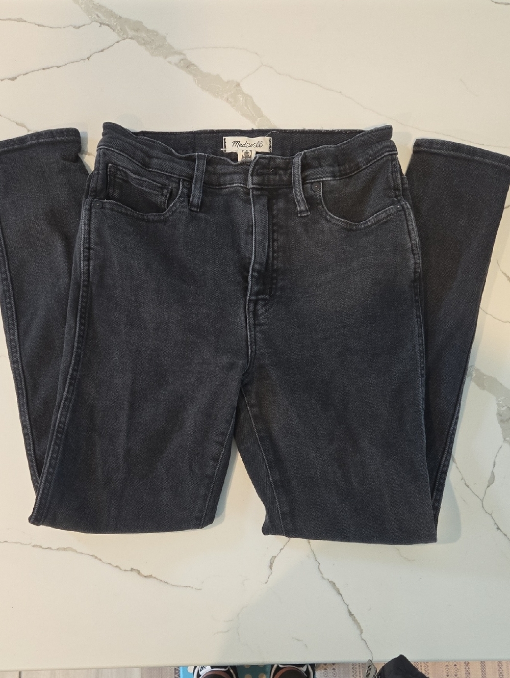 Madewell Dark Gray/Black High-Rise Skinny Jeans